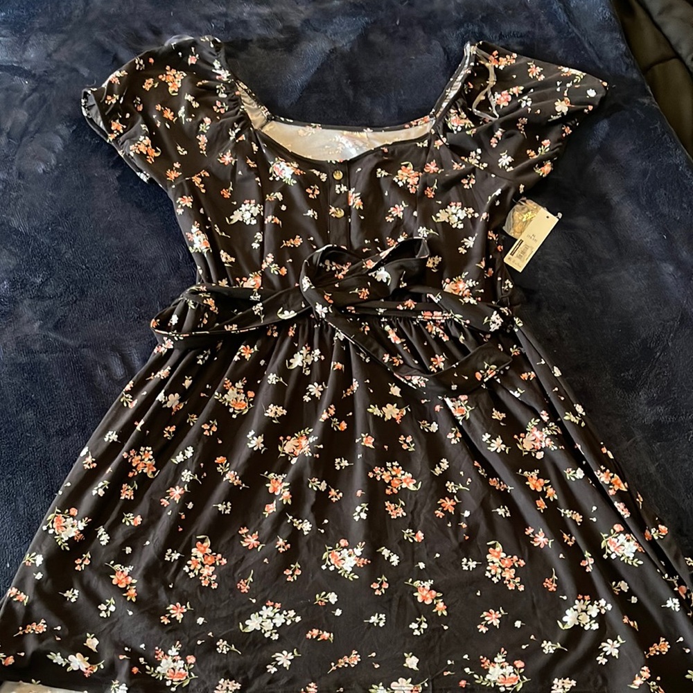 Black Floral print sundress